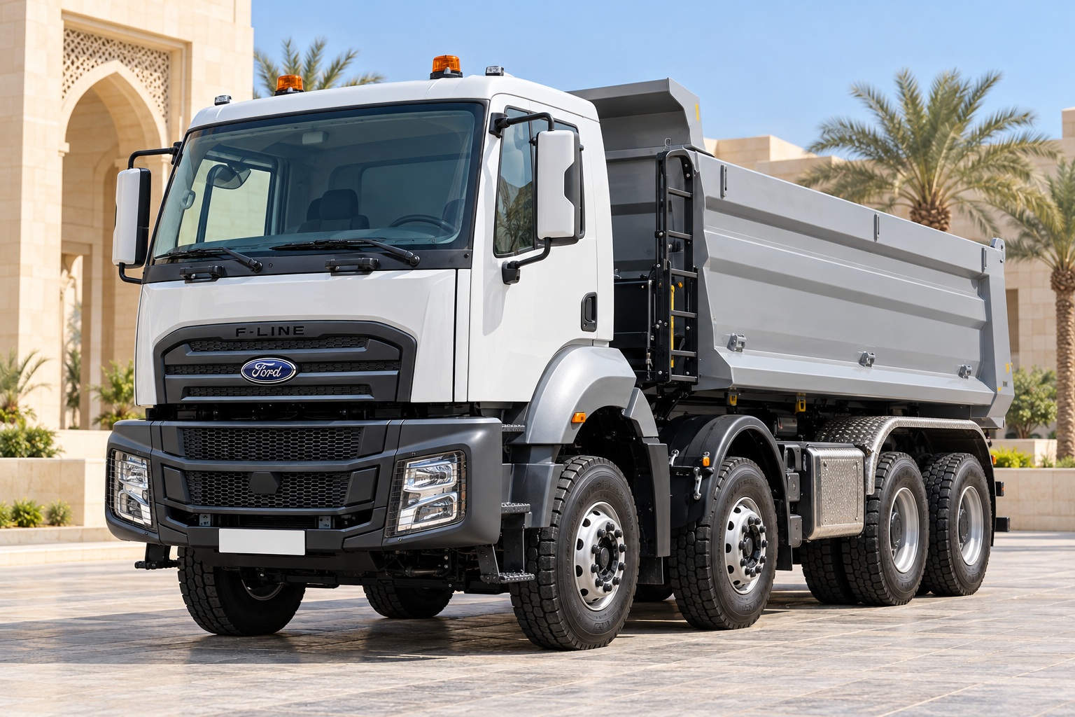 Ford F-LINE — صورة توضيحية واقعية مولدة بالذكاء الاصطناعي؛ تمثيلية وليست تصويراً لوحدة مختبرة أو إثباتاً لكل سنة وفئة
