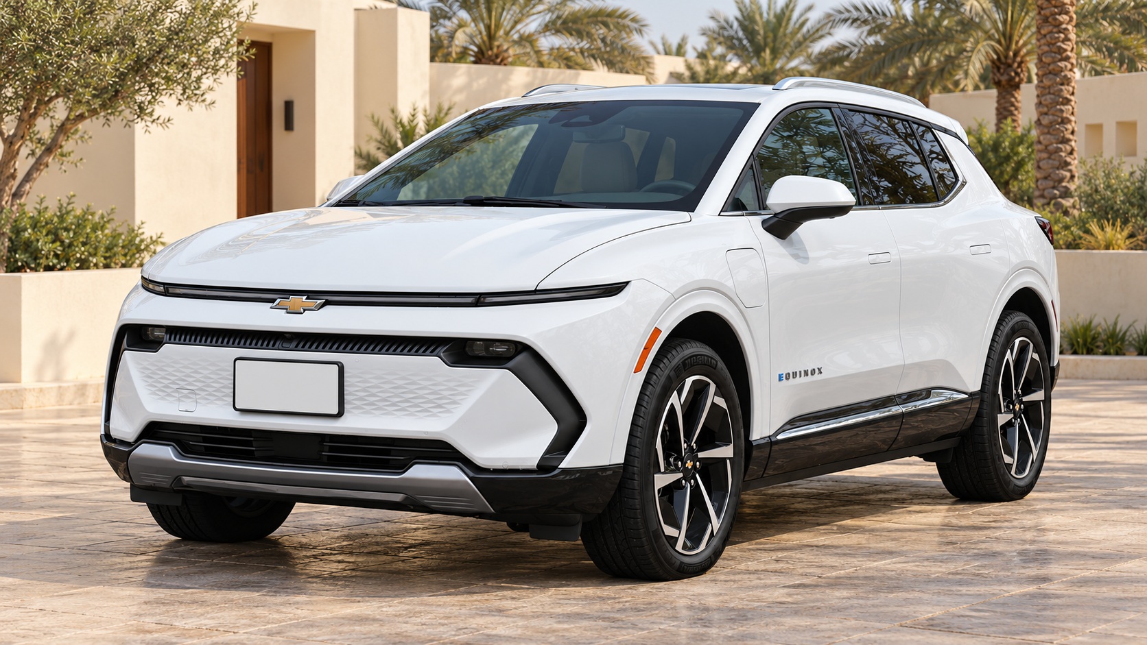 Chevrolet Equinox EV — صورة توضيحية واقعية مولدة بالذكاء الاصطناعي؛ تمثيلية وليست تصويراً لوحدة مختبرة أو إثباتاً لكل سنة وفئة