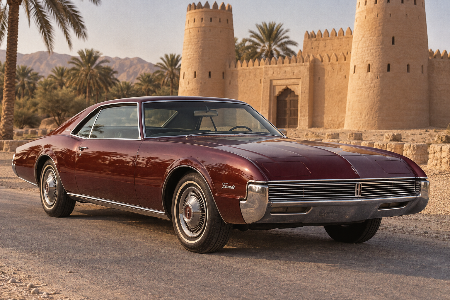 أولدزموبيل Toronado قرب قلعة الجاهلي في العين
