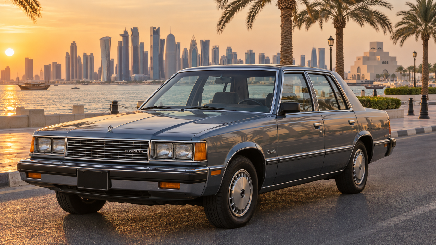 بليموث Caravelle كلاسيكية على كورنيش الدوحة