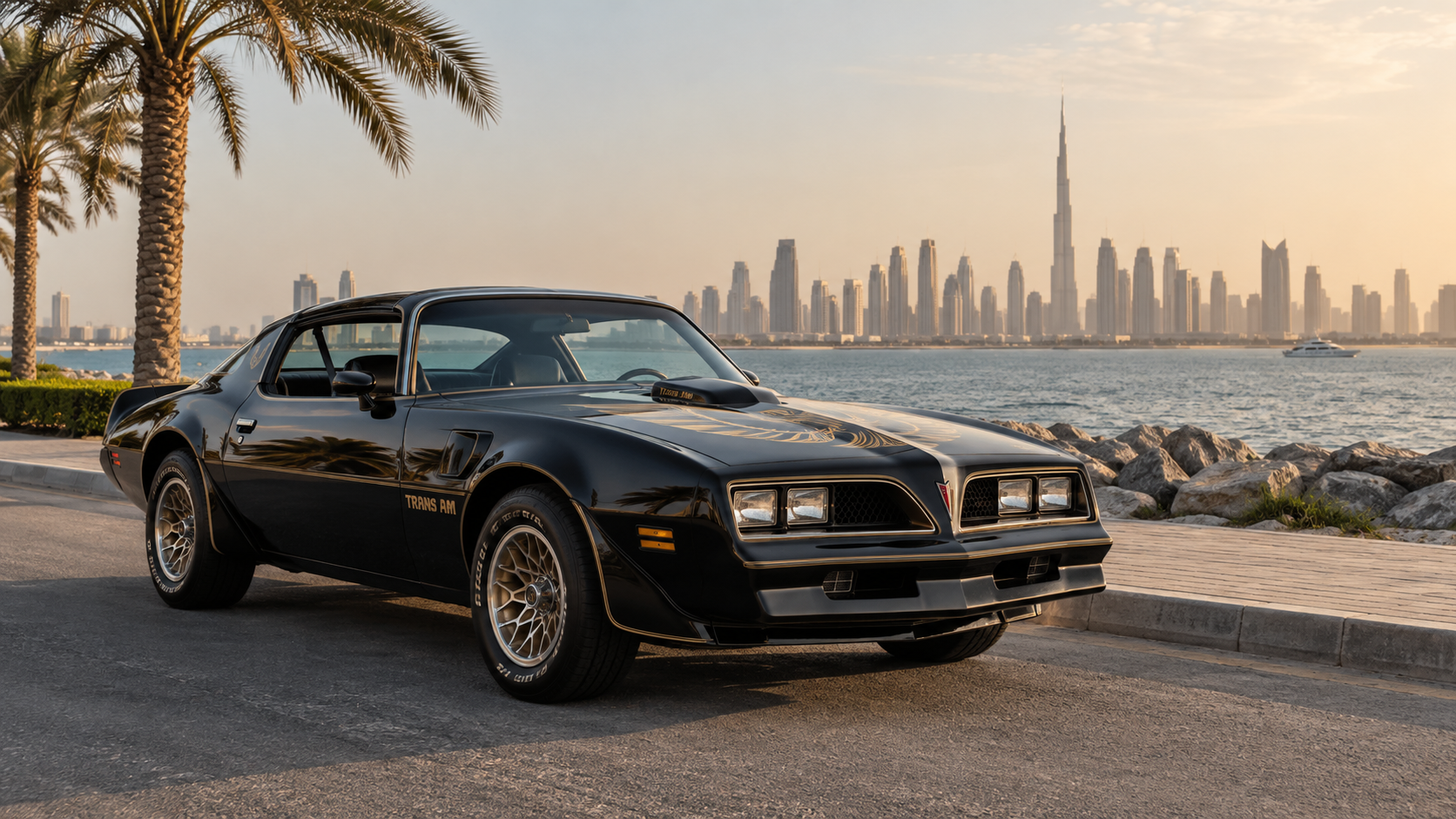 بونتياك Firebird Trans Am على ساحل دبي