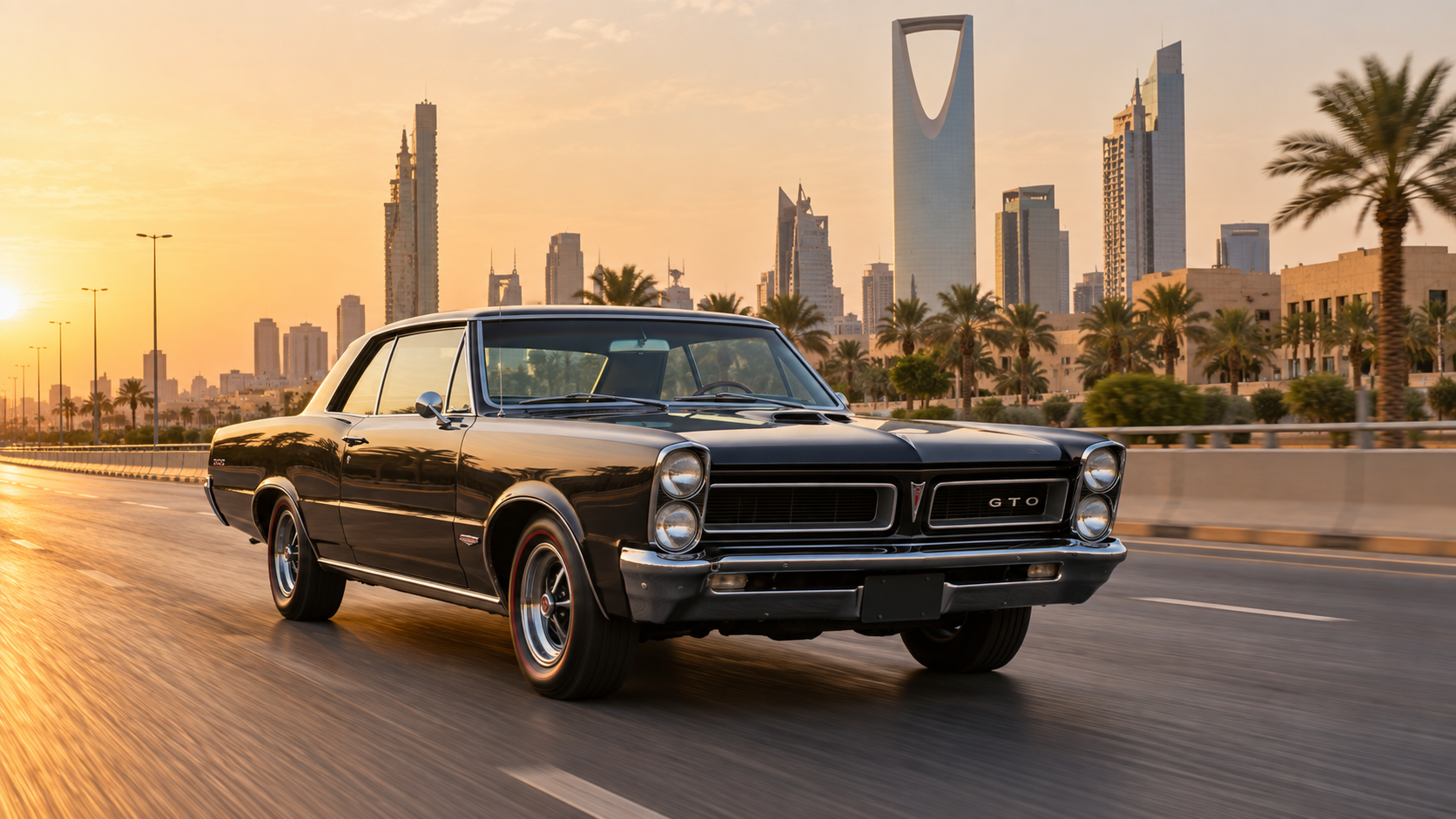 بونتياك GTO على طريق في الرياض